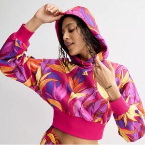 Adidas X Farm Rio Birds Of Paradise Cropped Hoodie S